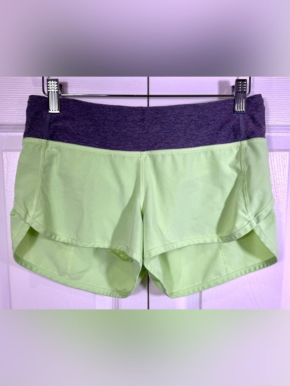 Lululemon Speed Up Shorts 2.5โ Clean Mint Heathered Slate Size 4 EUC